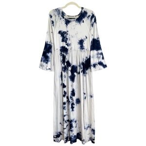 New Raquel Allegra Jersey Shirt Dress Tie Dye maxi long coastal boho stretchy S